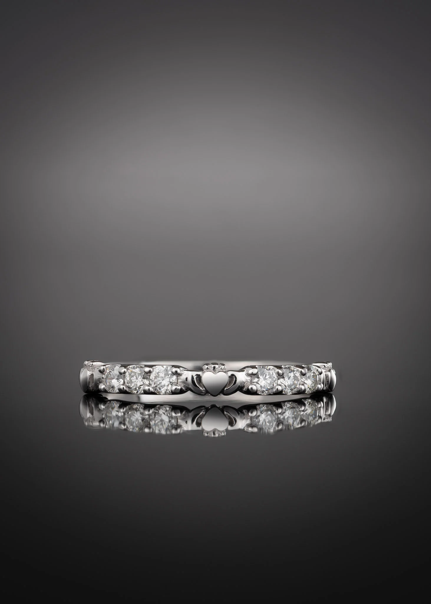 White Gold Claddagh Eternity Ring