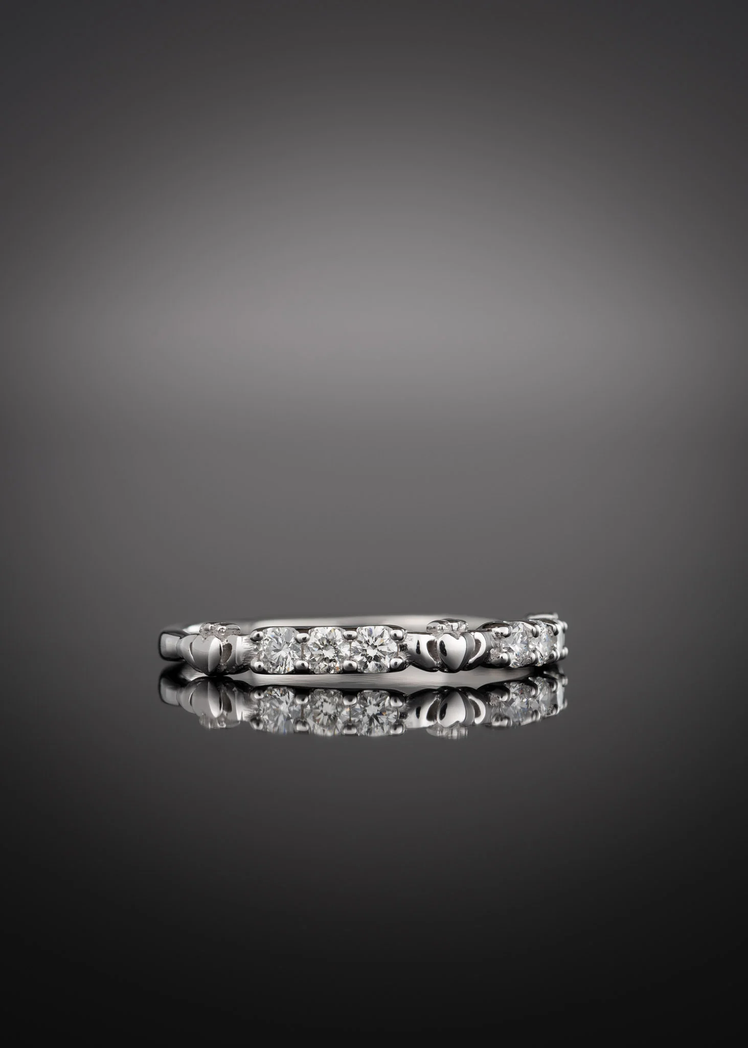 White Gold Claddagh Eternity Ring - Image 2