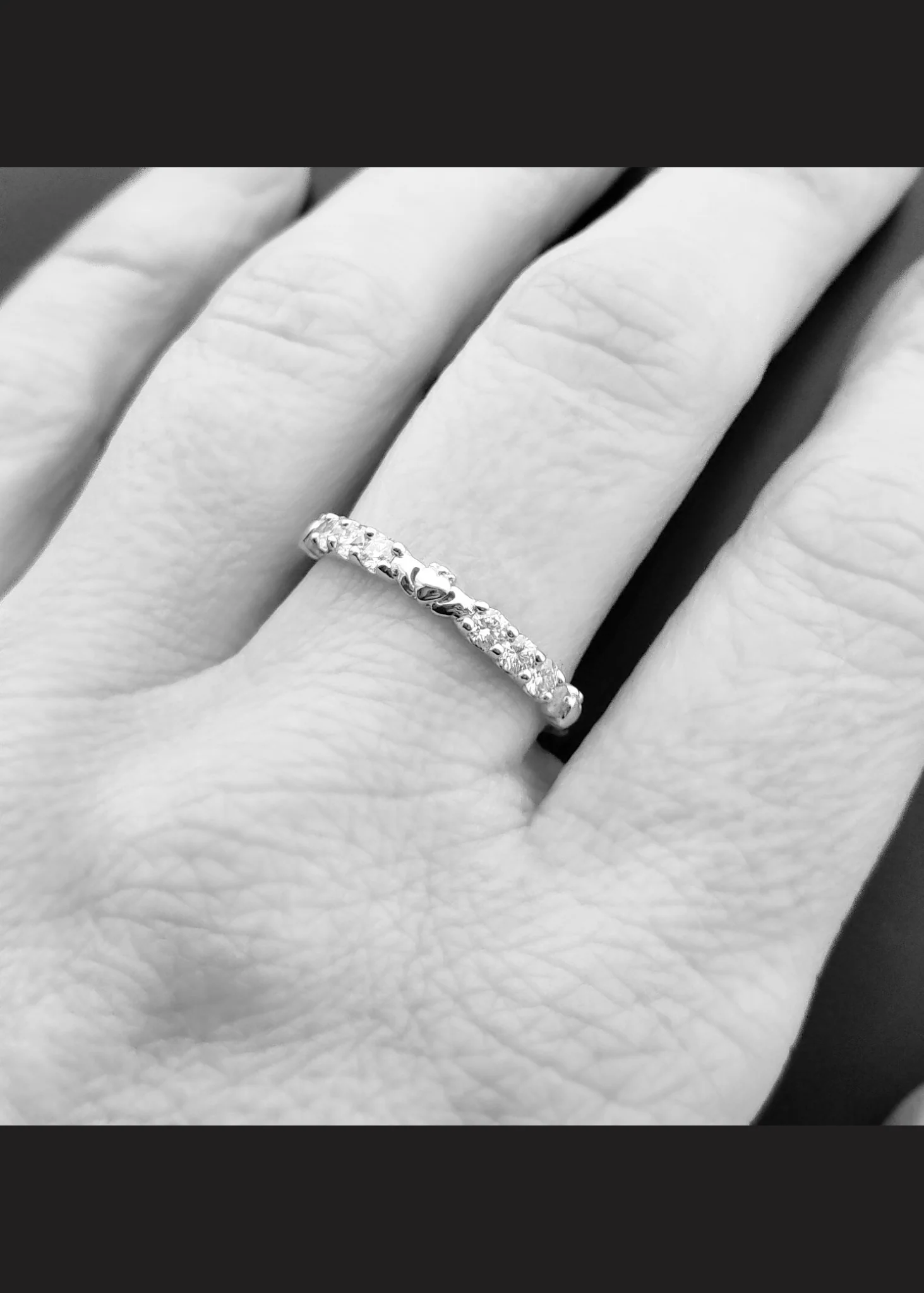 White Gold Claddagh Eternity Ring - Image 3