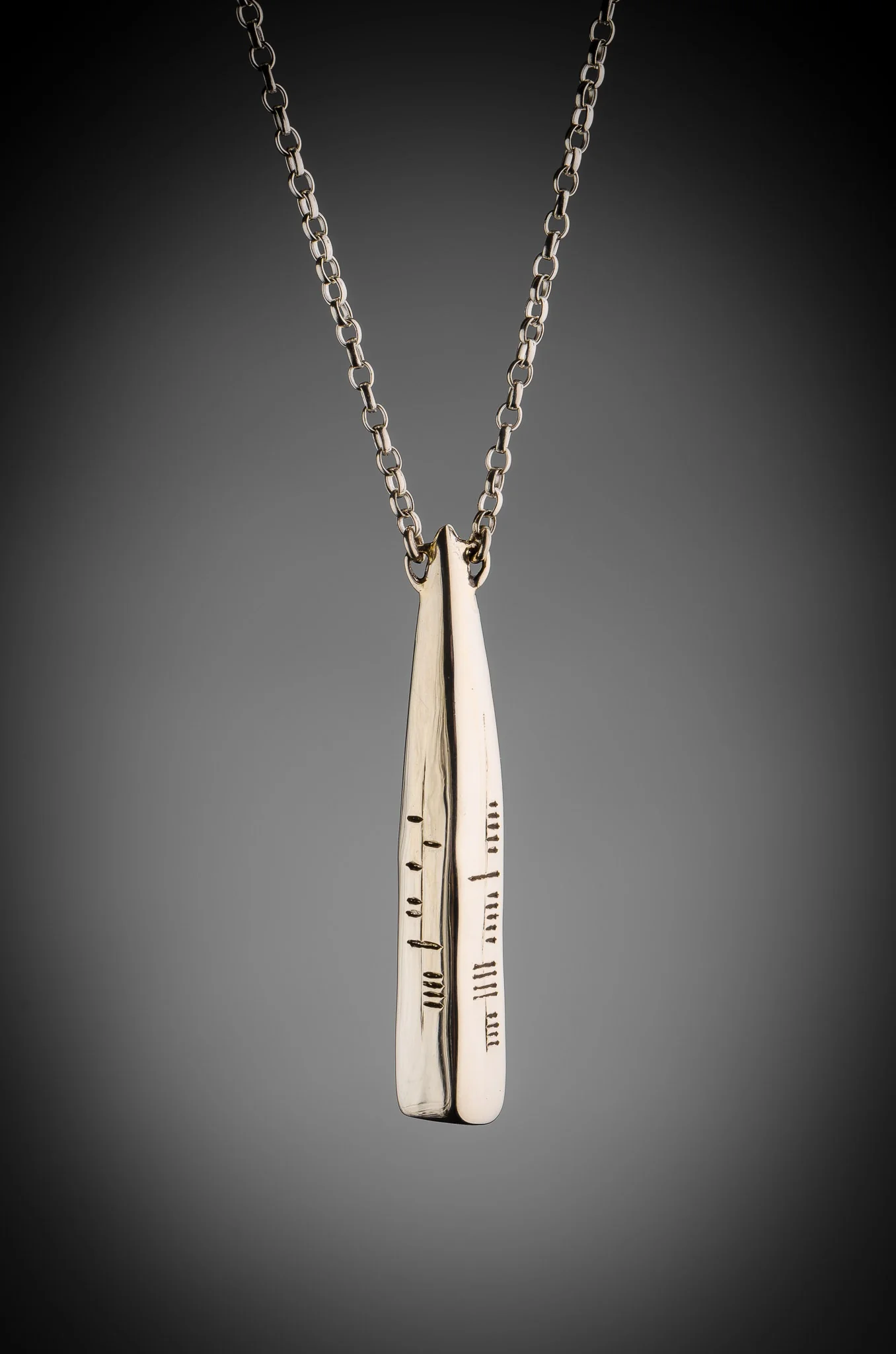 Ogham Family Pendant Gold Plated Silver