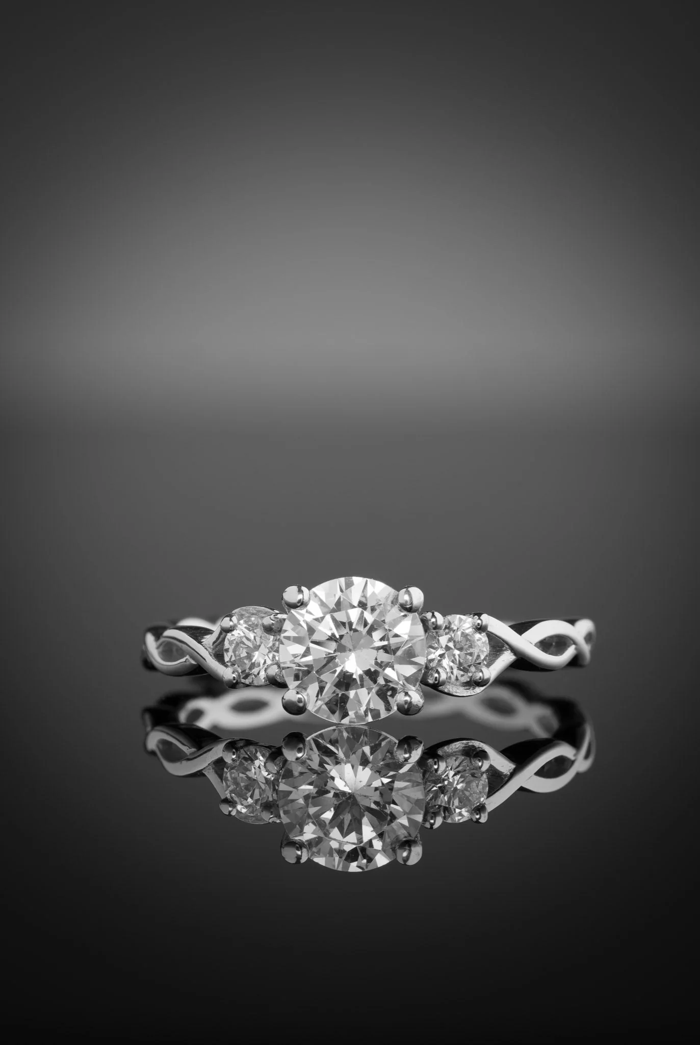 Three Stone Lab Grown Diamond Celtic Ring