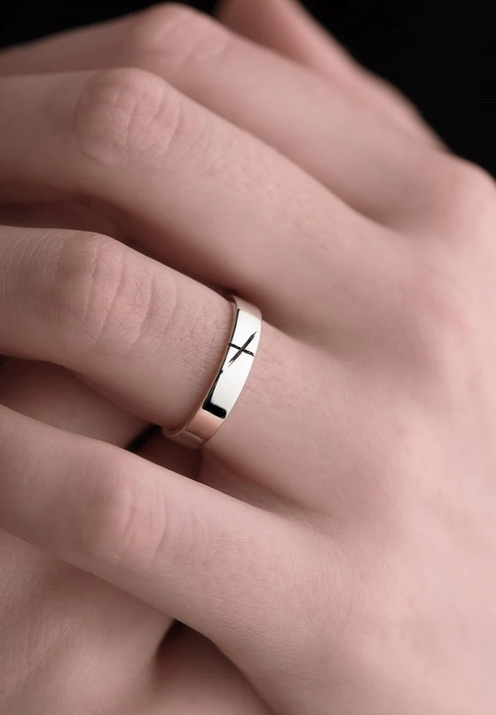 Silver Ogham Ring Ladies - Image 4