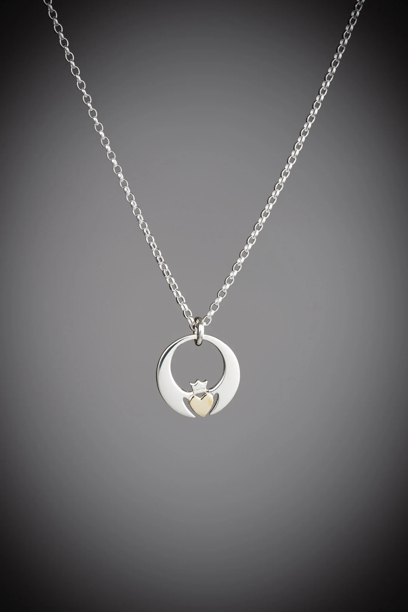 Two Tone Claddagh Pendant
